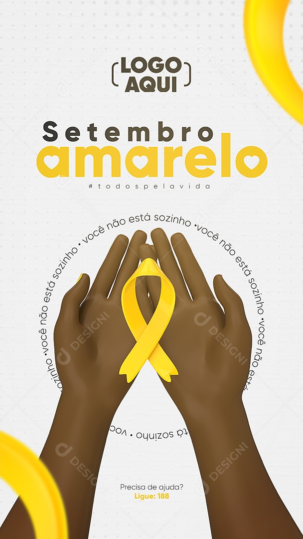 Story Você não está sozinho Setembro Amarelo Social Media PSD Editável