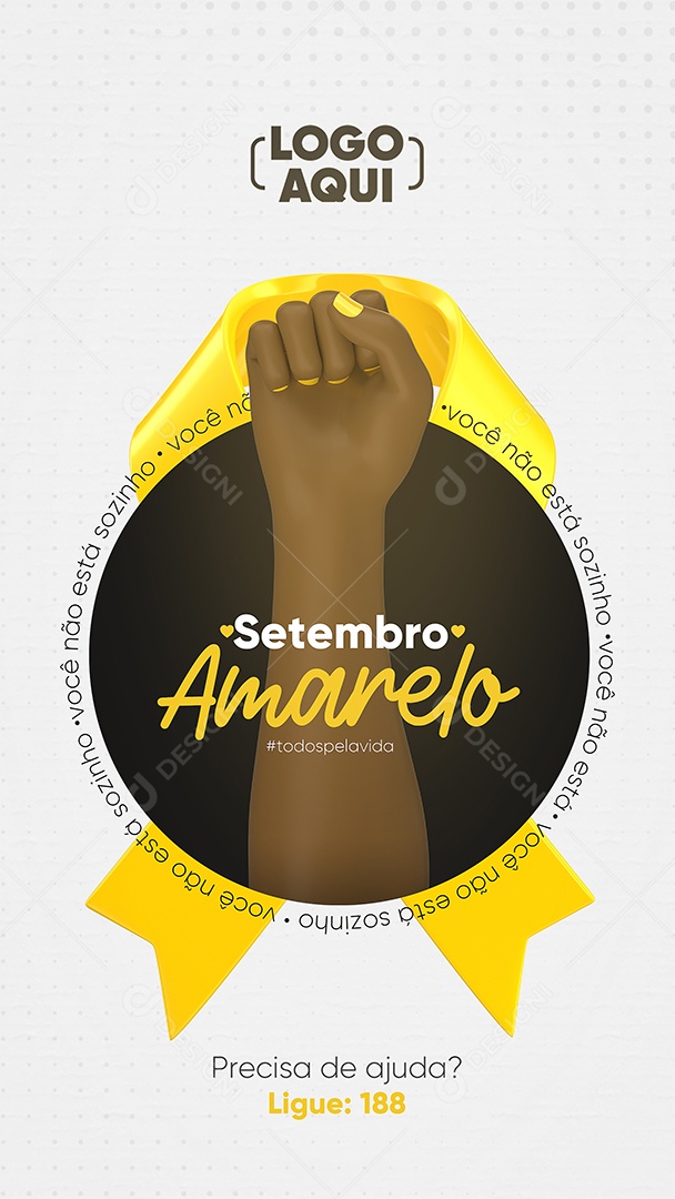 Story Setembro Amarelo você não está sozinho Social Media PSD Ediitável