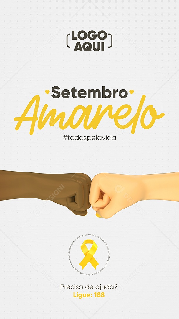 Story Setembro Amarelo todos pela vida Social Media PSD Editável
