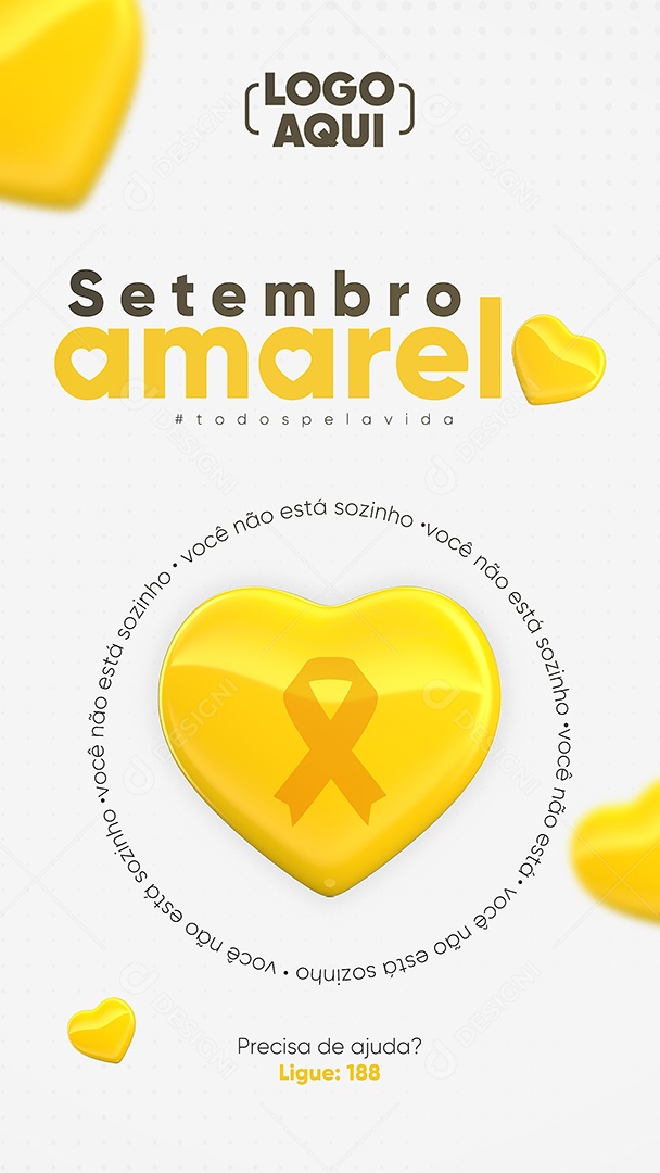 Story Você não está sozinho Setembro Amarelo Social Media PSD Editável