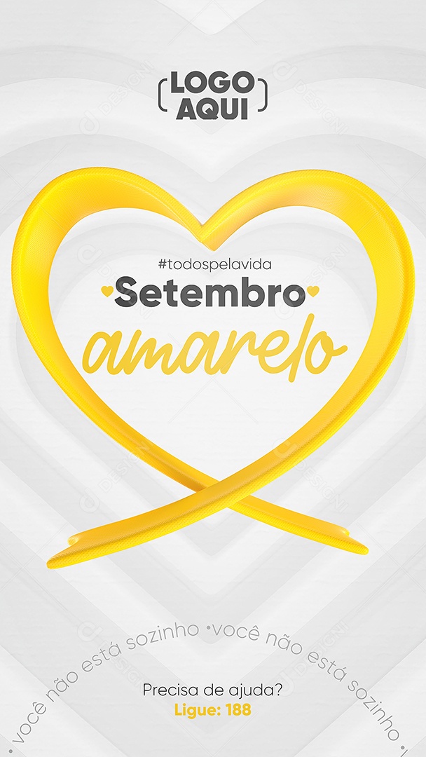 Story Todos pela vida Setembro Amarelo Social Media PSD Editável