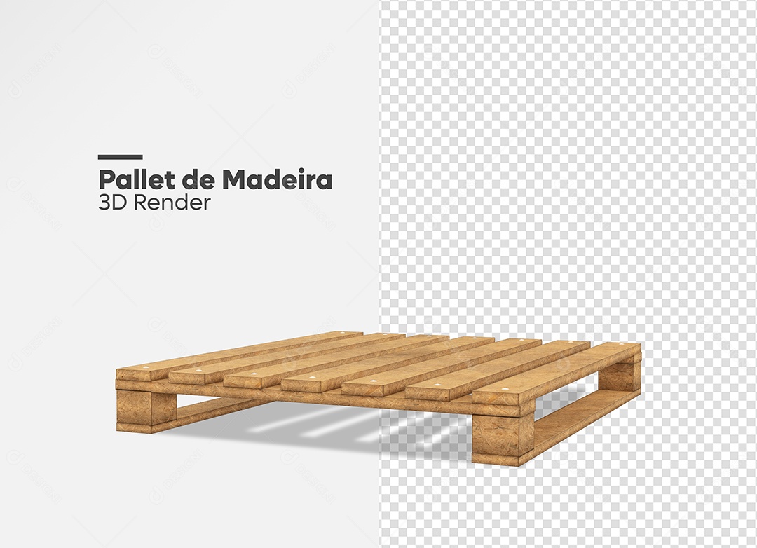 Pallet de Madeira 3D Elemento para Composição PSD