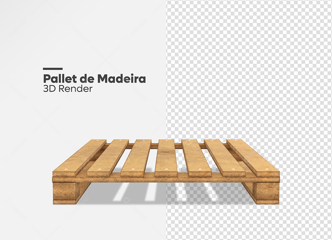 Pallet de Madeira 3D Elemento para Composição PSD