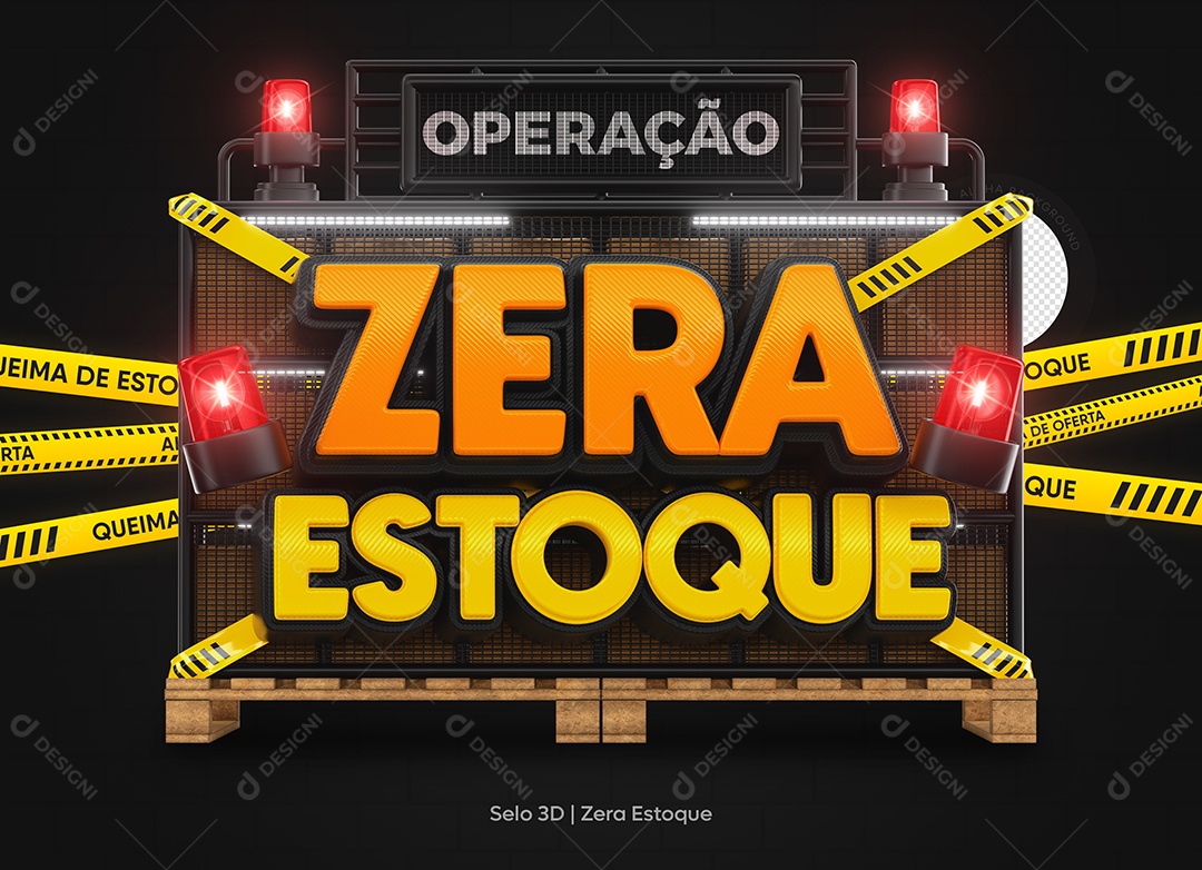 Operação Zera Estoque Selo 3D para Composição PSD