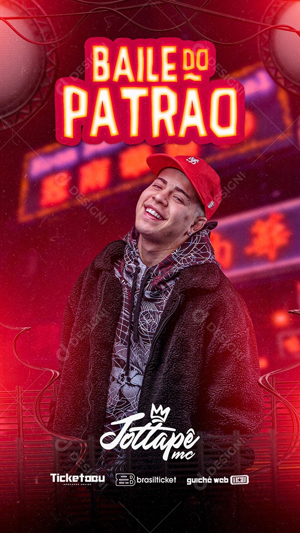 Flyer Story Baile do Patrão MC Jottapê Social Media PSD Editável