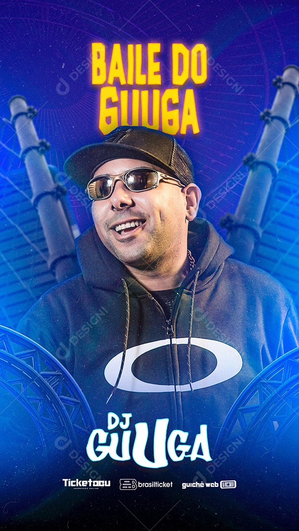 Flyer Story Baile do Poderoso Dj Guuga Social Media PSD Editável