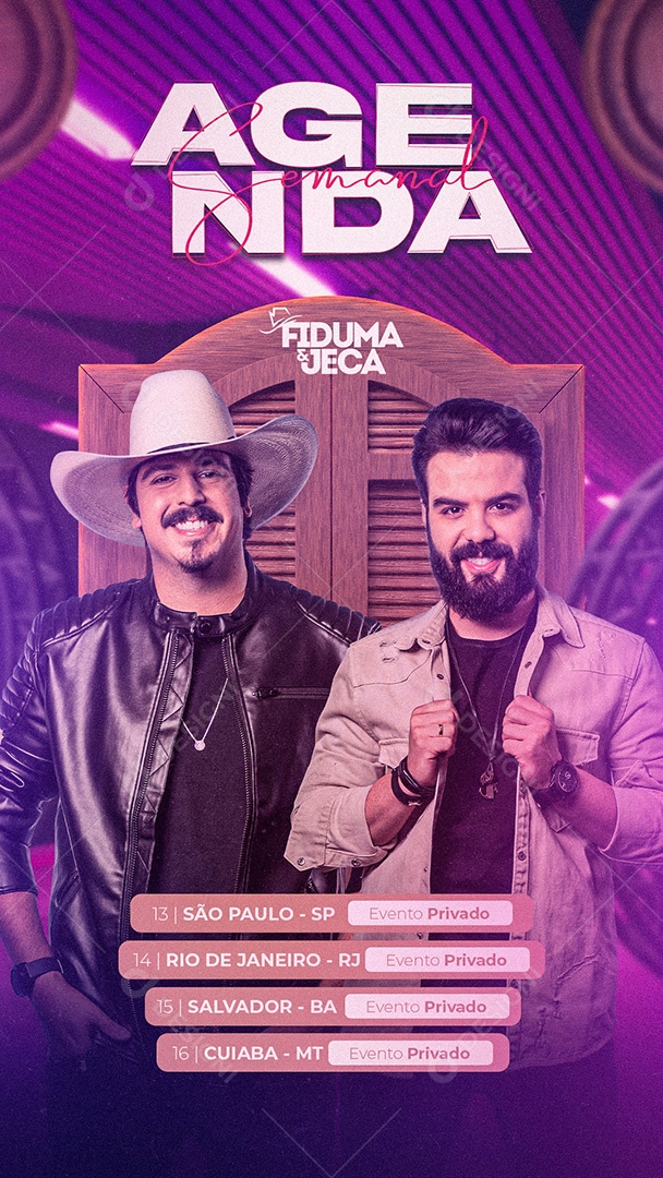 Flyer Story Agenda Semanal Fiduma e Jeca Social Media PSD Editável