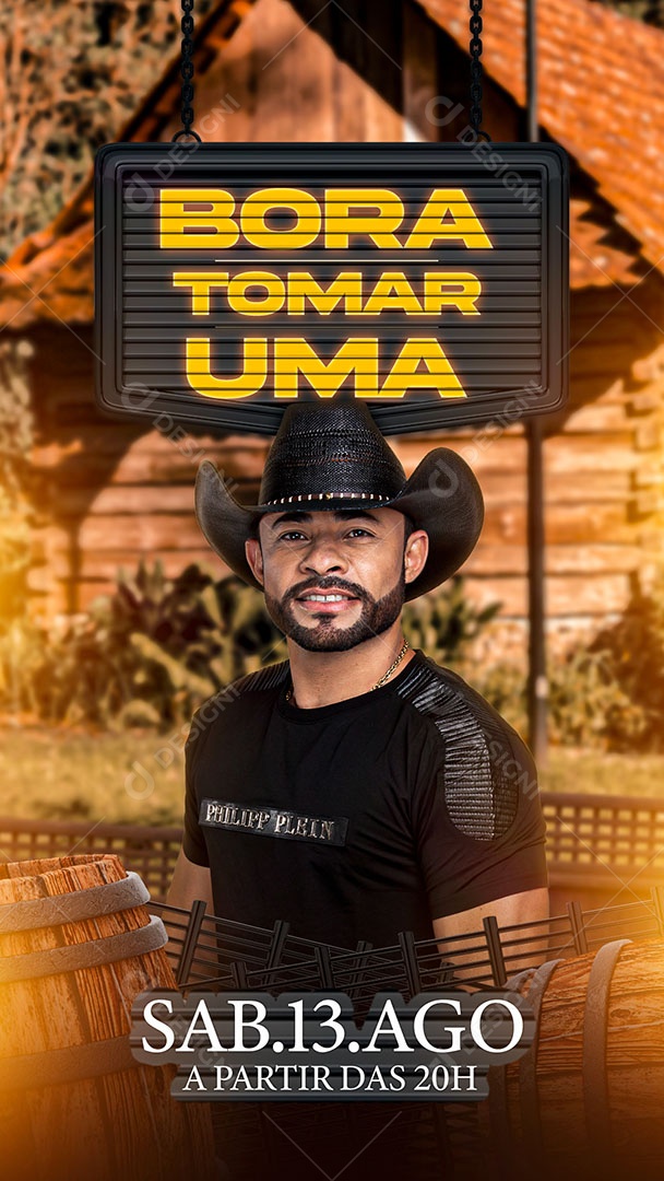 Flyer Show Bora Tomar Uma Social Media PSD Editável