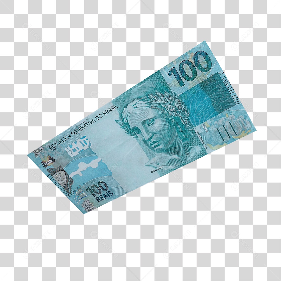 Nota de 100 Reais Elemento 3D Para Composição PNG Transparente