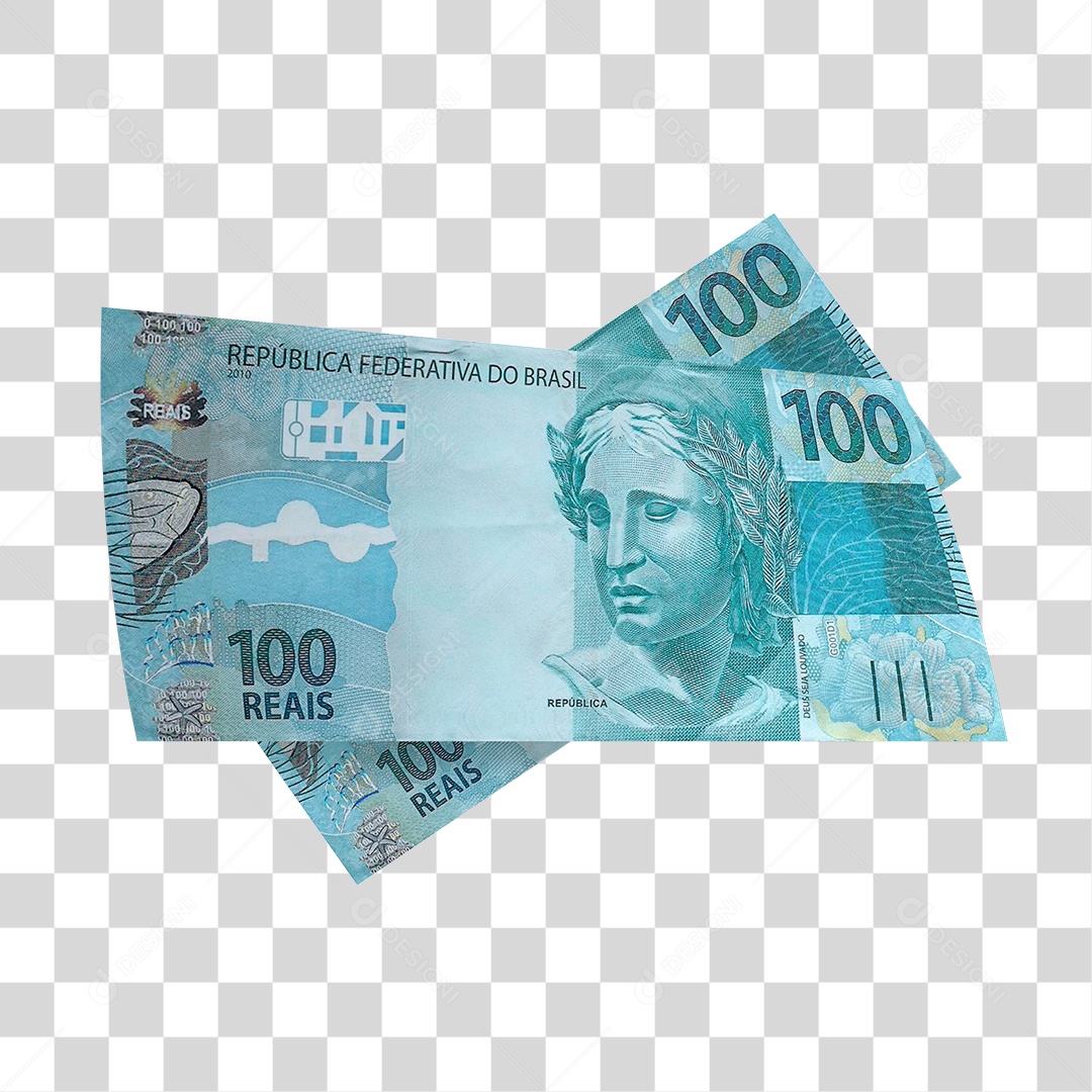 Nota de 100 Reais Elemento 3D Para Composição PSD