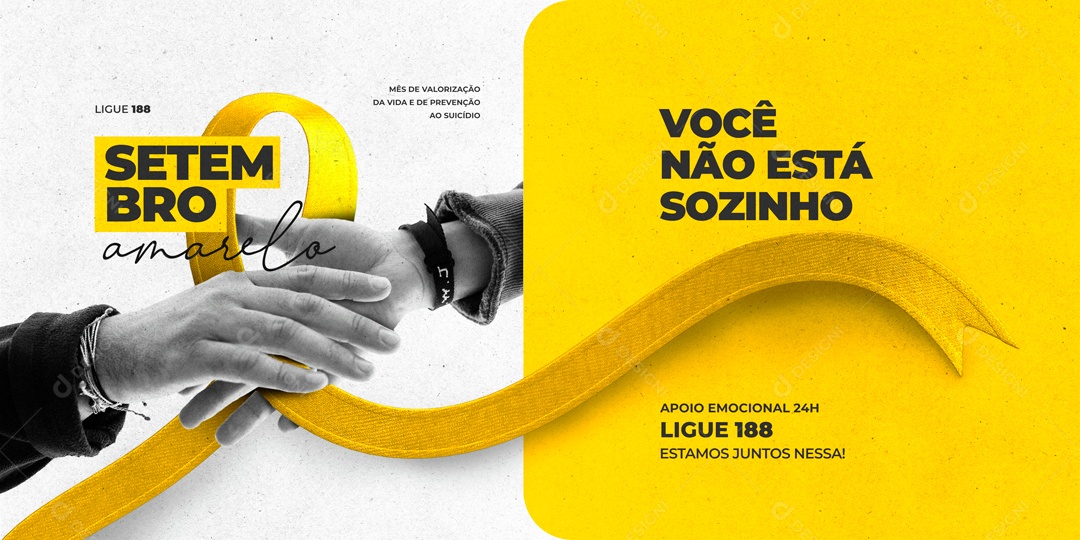 Setembro Amarelo Você Não Está Sozinho Social Media PSD Editável