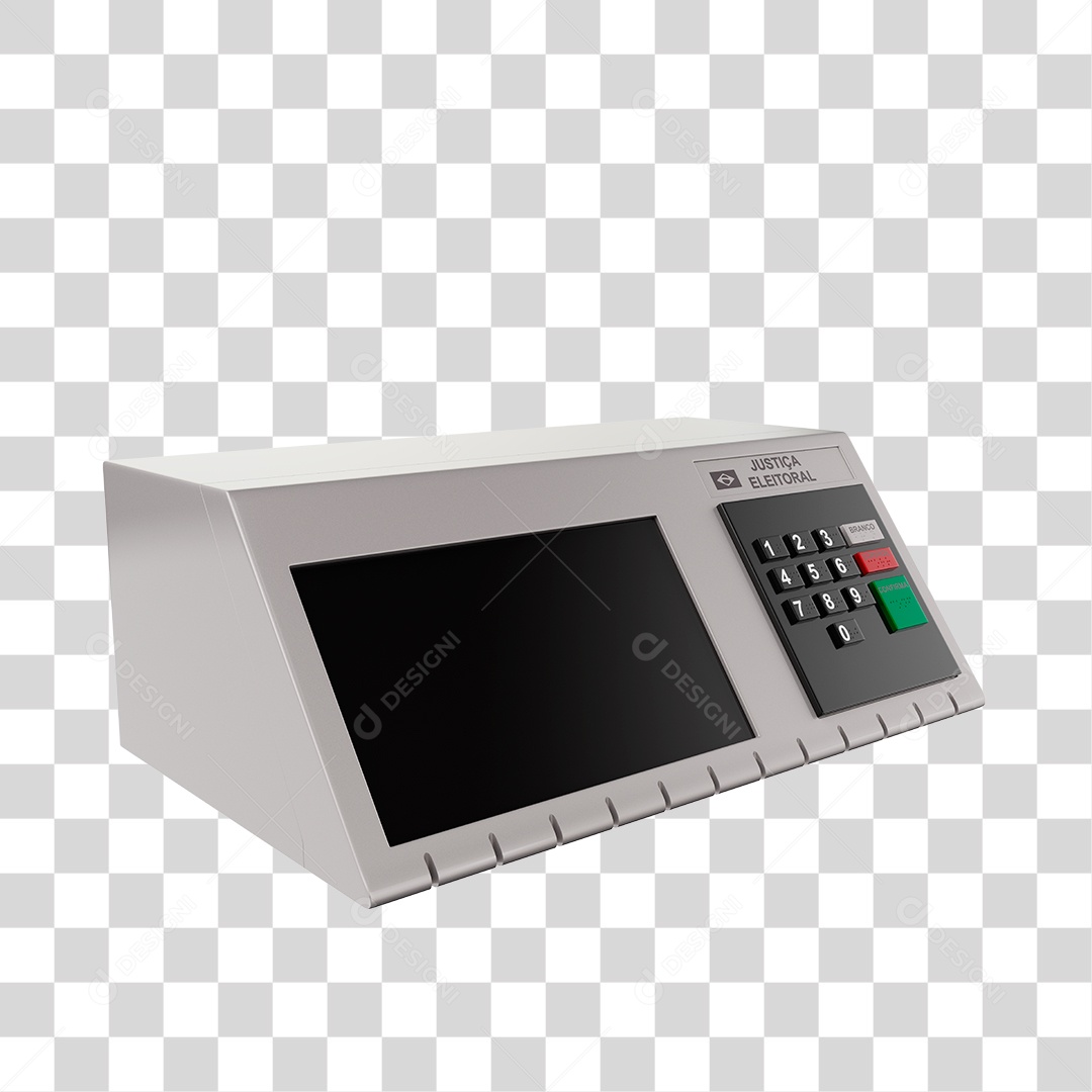 Urna Eletrônica Elemento 3D PNG Transparente
