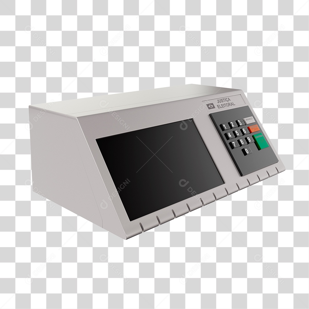 Urna Eletrônica Elemento 3D PNG Transparente
