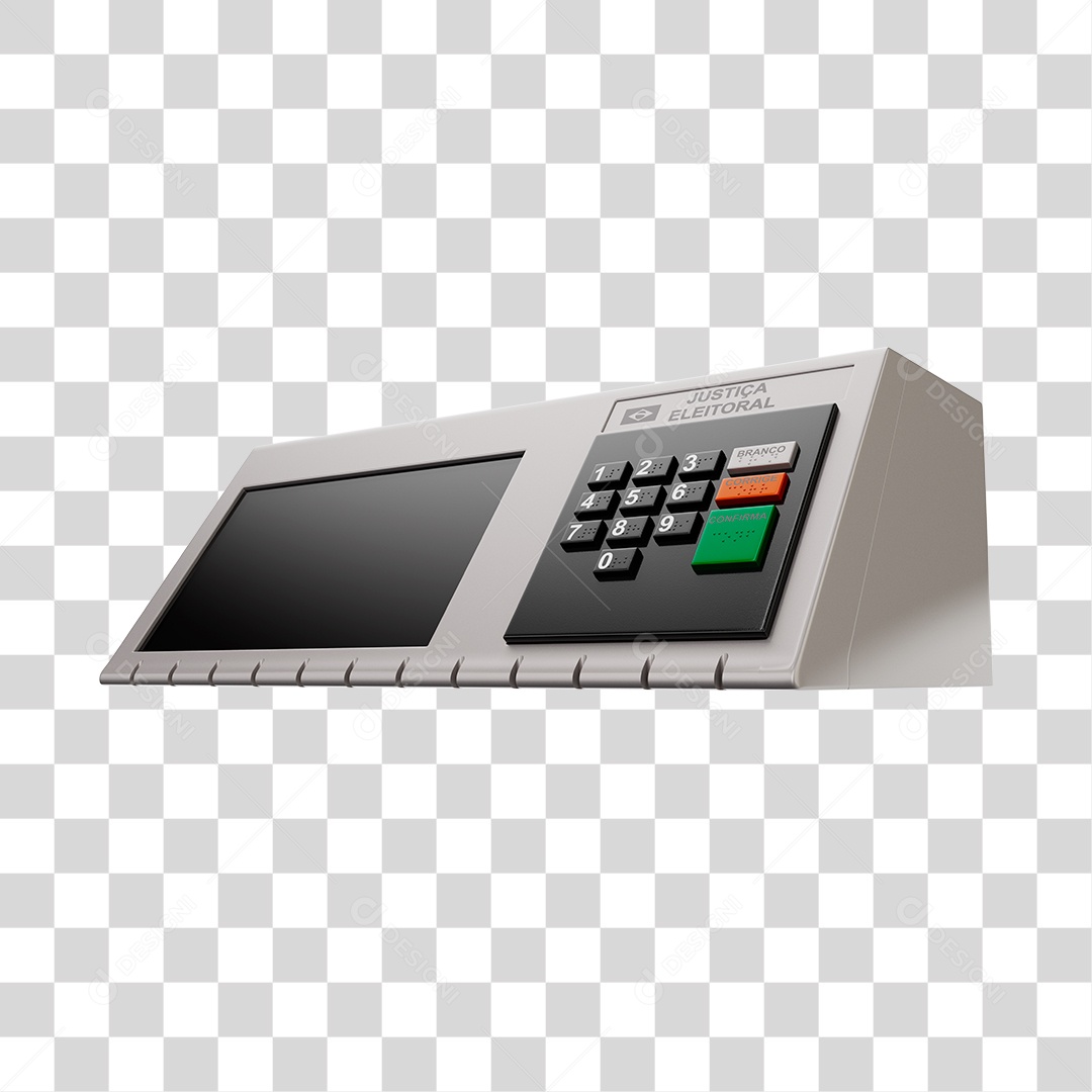 Urna Eletrônica Elemento 3D PNG Transparente