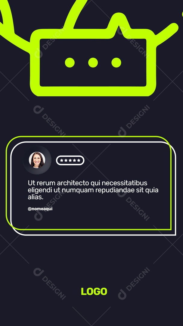 Social Media Story Feedback Escola de Idiomas PSD Editável