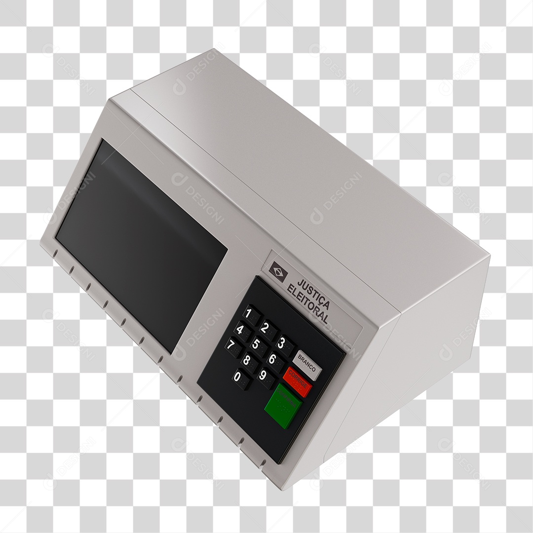 Urna Eletrônica Elemento 3D PNG Transparente