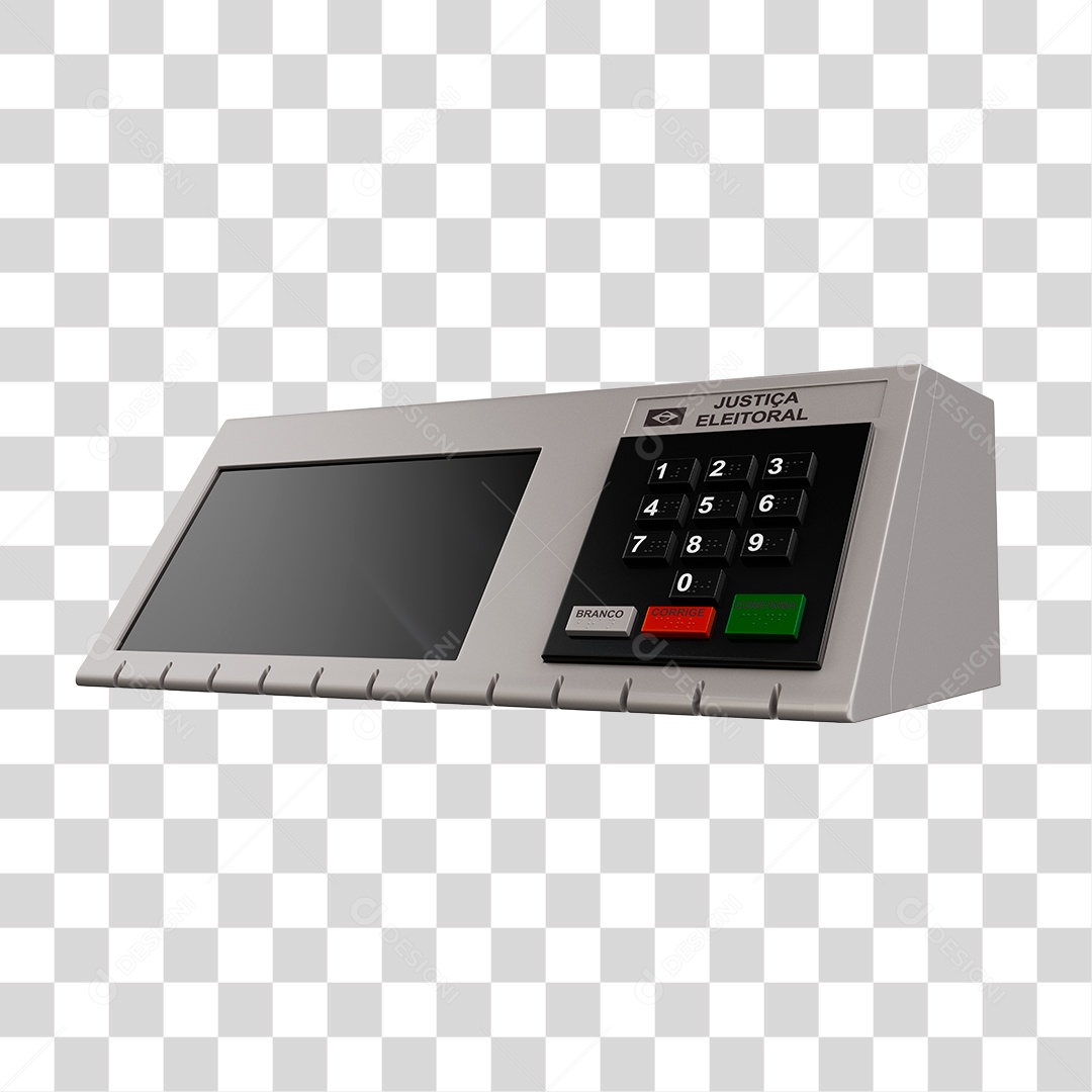 Urna Eletrônica Elemento 3D PNG Transparente