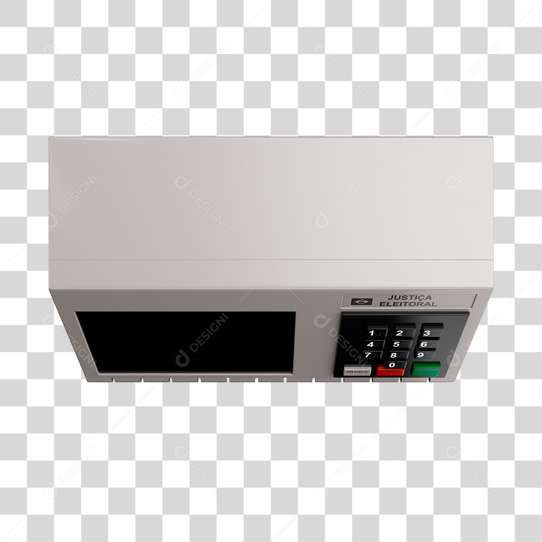 Urna Eletrônica Elemento 3D Vista de Cima PNG Transparente