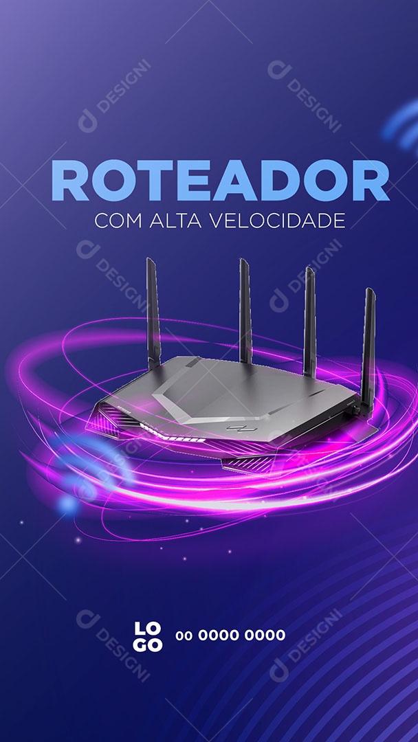 Story Provedor de Internet Roteador Com Alta Velocidade Social Media PSD Editável