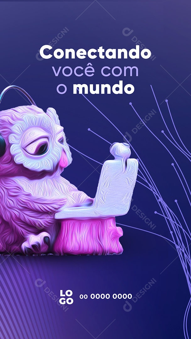Story Provedor de Internet Conectando Você com o Mundo Social Media PSD Editável