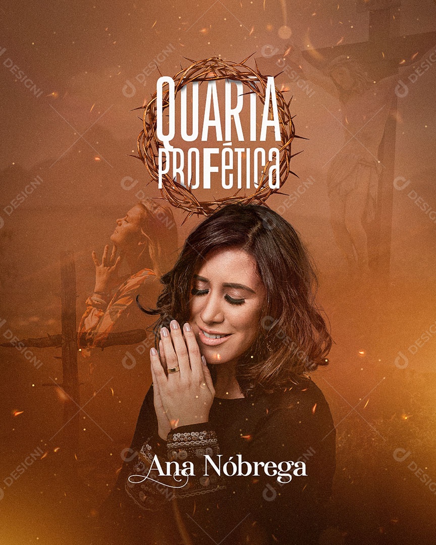 Flyer Gospel Quarta Profética Ana Nóbrega Social Media PSD Editável