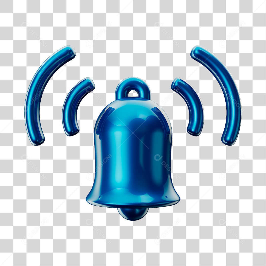 Sino de Notificação Rosa Elemento 3D Para Composição PNG