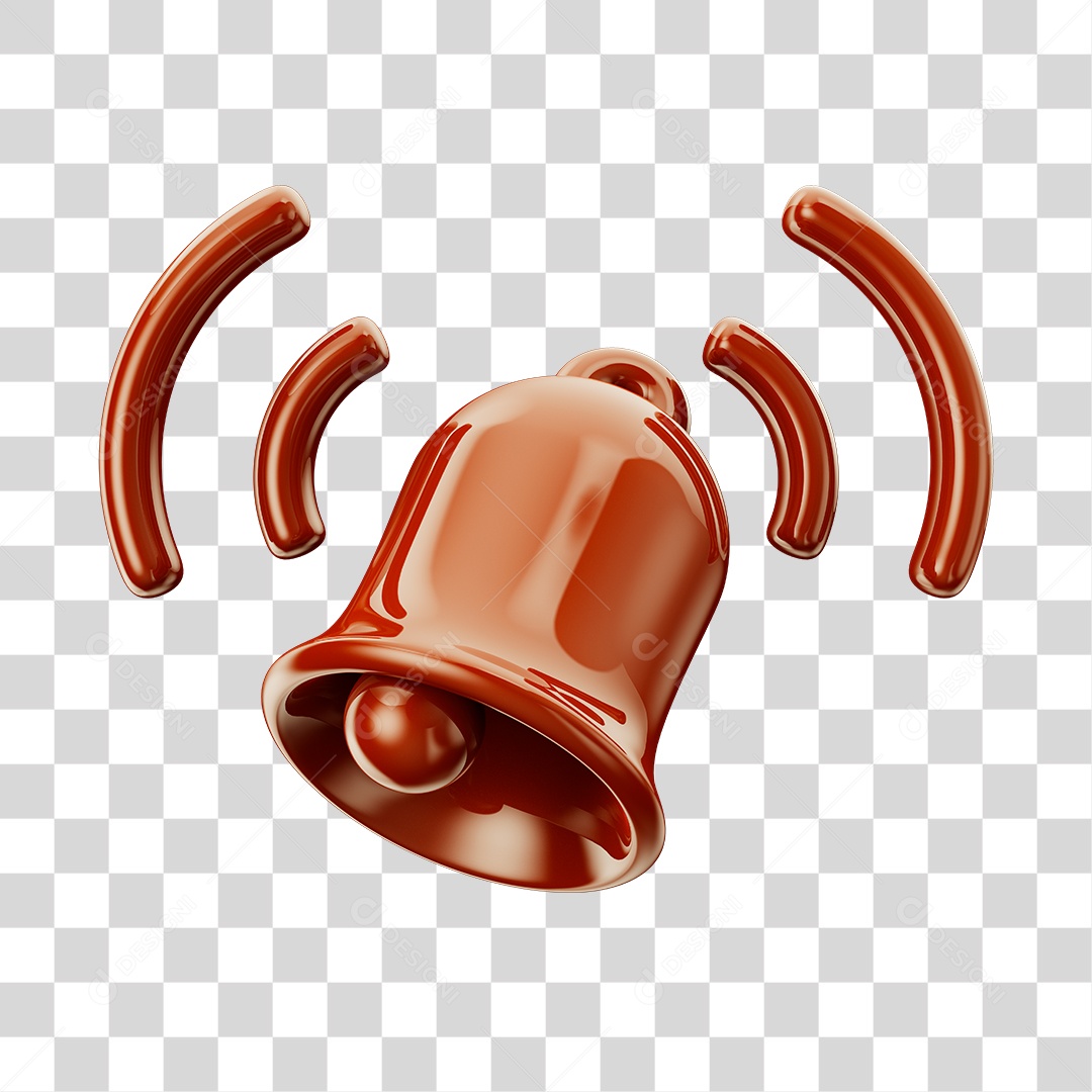 Sino de Notificação Elemento 3D Para Composição PNG