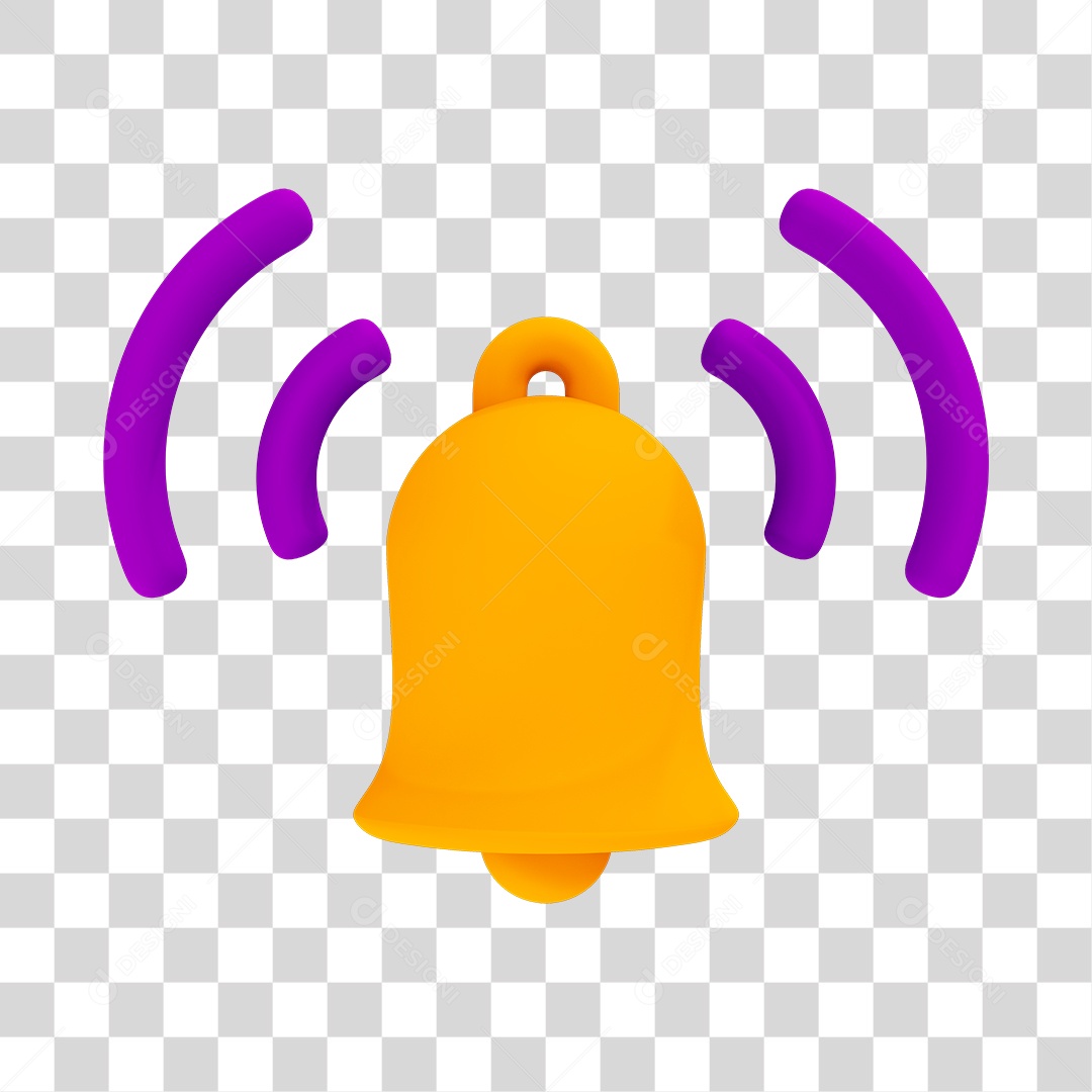 Sino de Notificação Elemento 3D Para Composição PNG