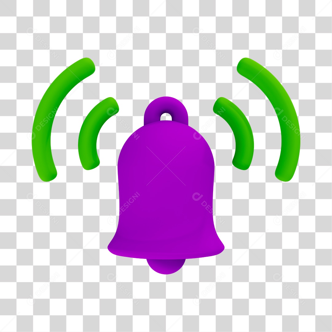 Sino de Notificação Elemento 3D Para Composição PNG