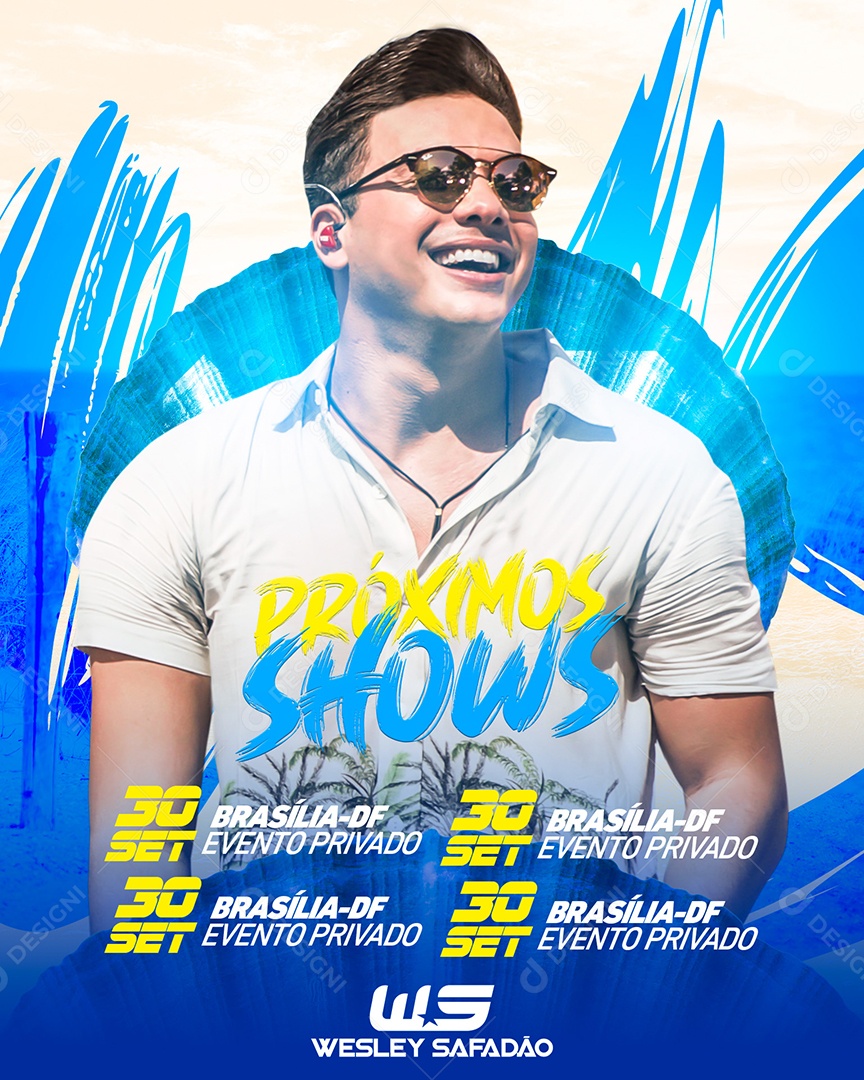 Flyer Próximos Shows Wesley Safadão Social Media PSD Editável