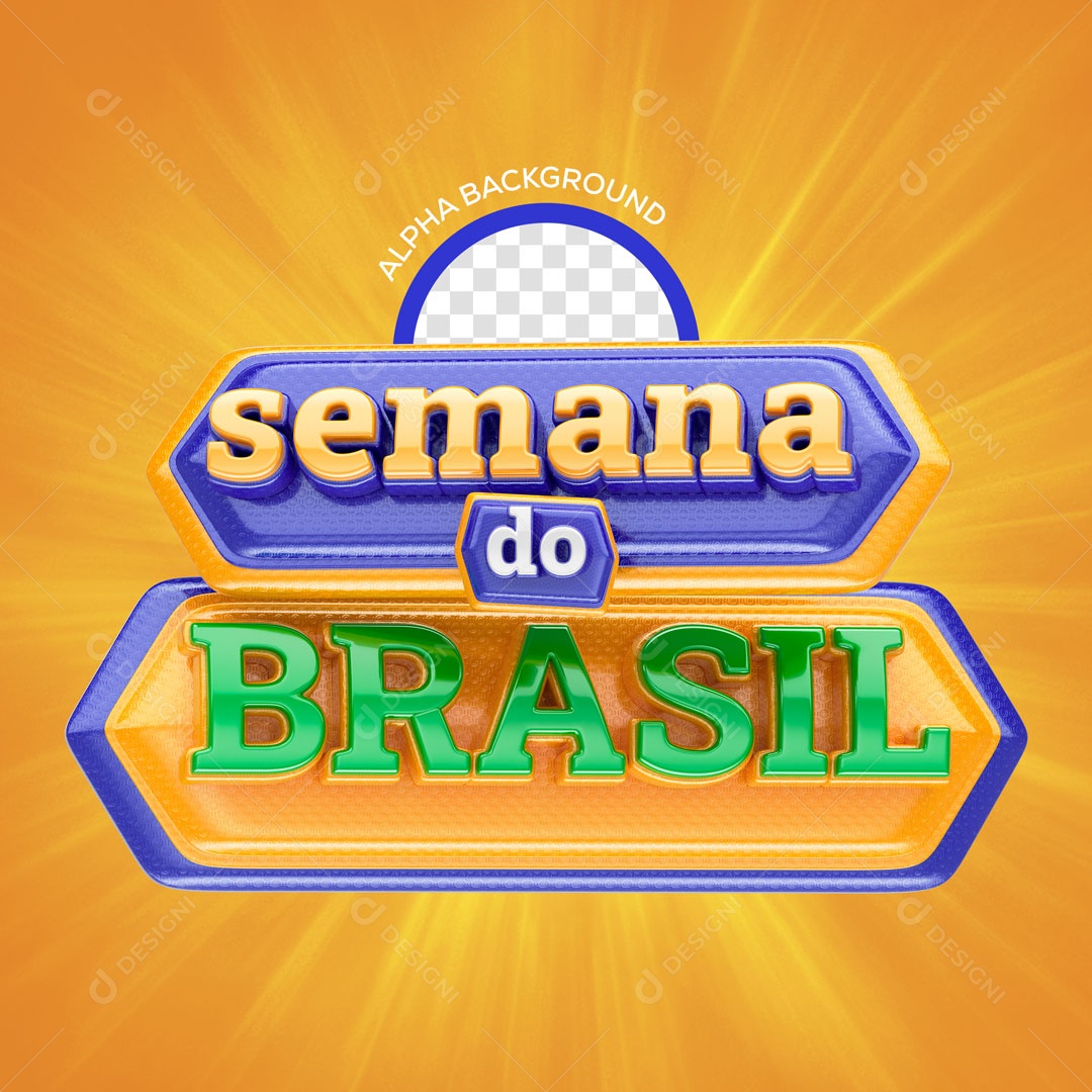 Selo 3D Para Composição Semana Do Brasil PSD