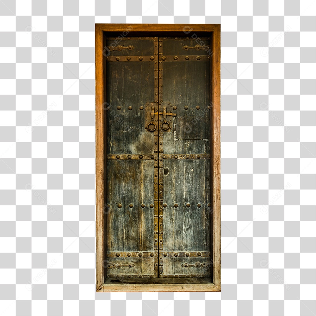 Objeto 3D janelas de Madeira Para Composição PNG Transparente