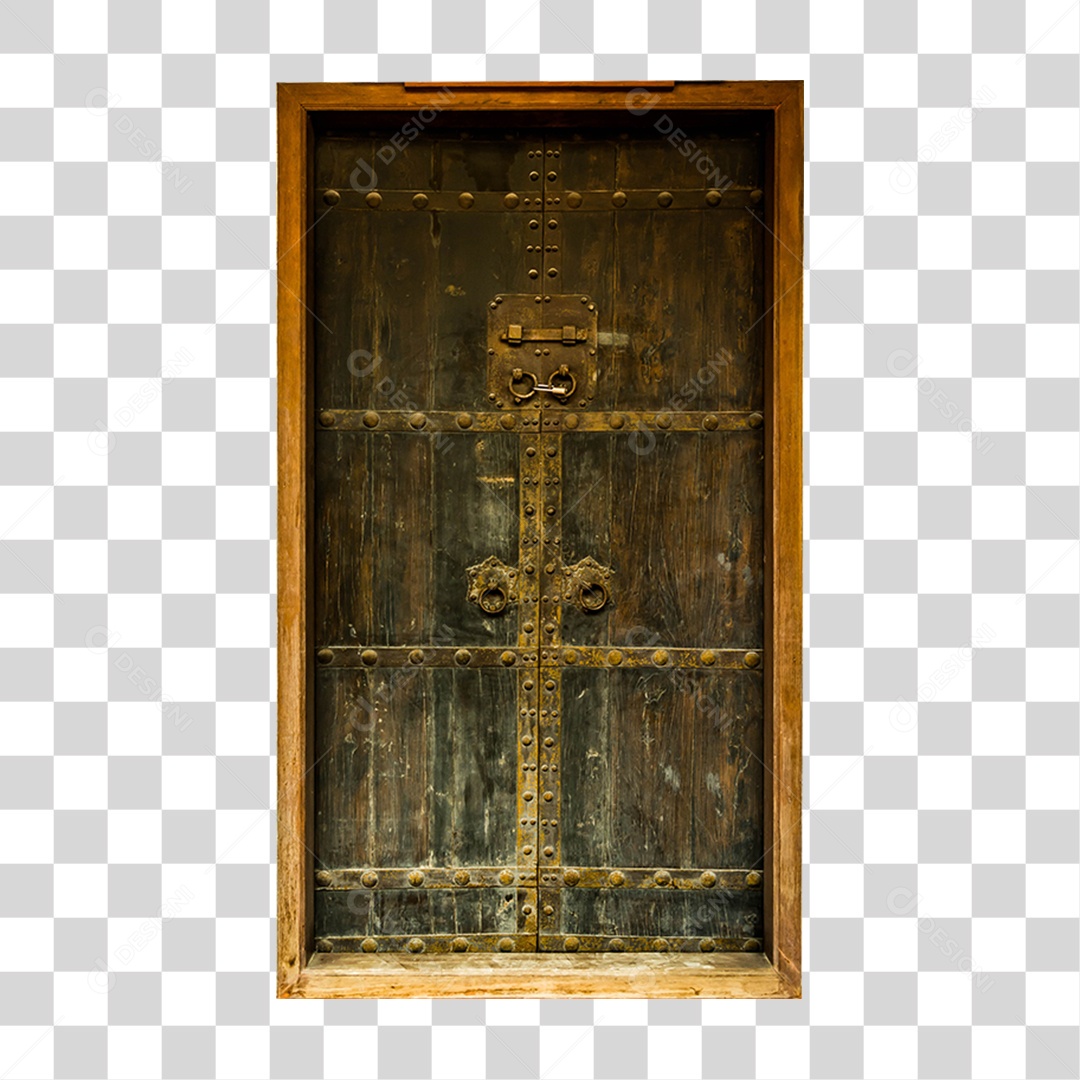 Objeto 3D janelas de Madeira Para Composição PNG Transparente