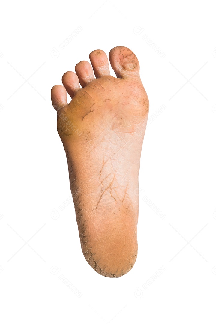 pé ou par de pés descalços em fundo isolado