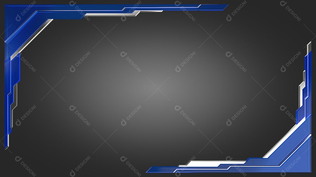 Uma imagem de renderização 3d de moldura metálica e de cristal.