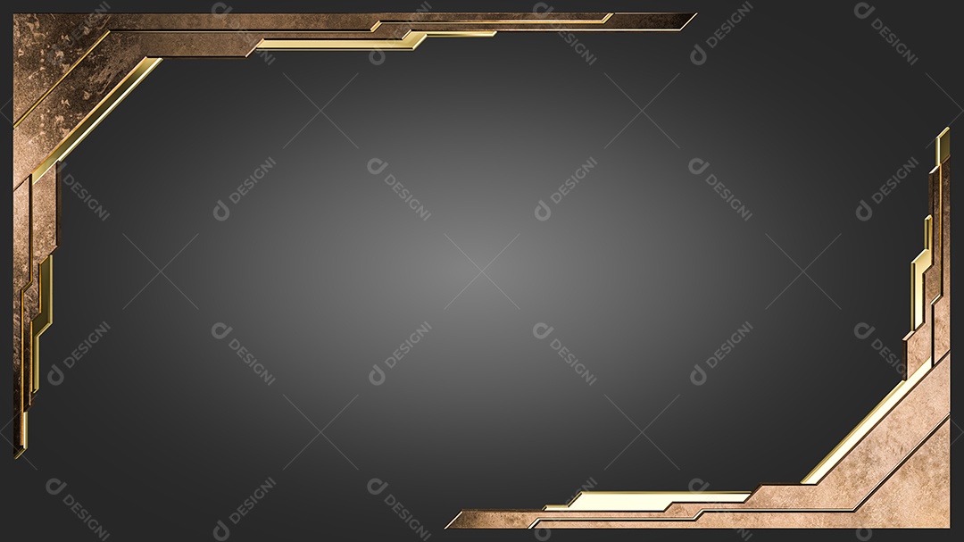 Uma imagem de renderização 3D de moldura metálica e de cristal para criação de cena e design gráfico