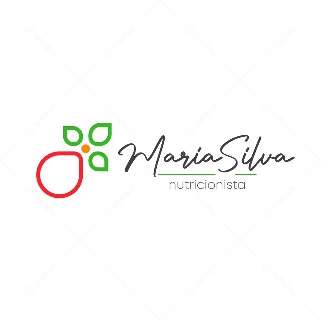 Logo Nutricionista Maria Silva EPS Editável
