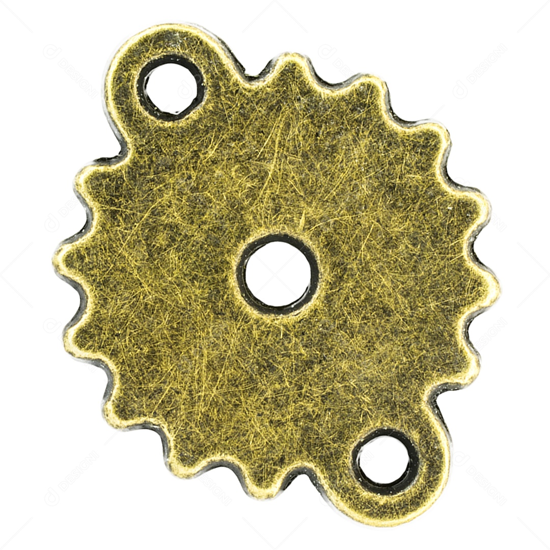 rodas dentadas de latão em fundo isolado