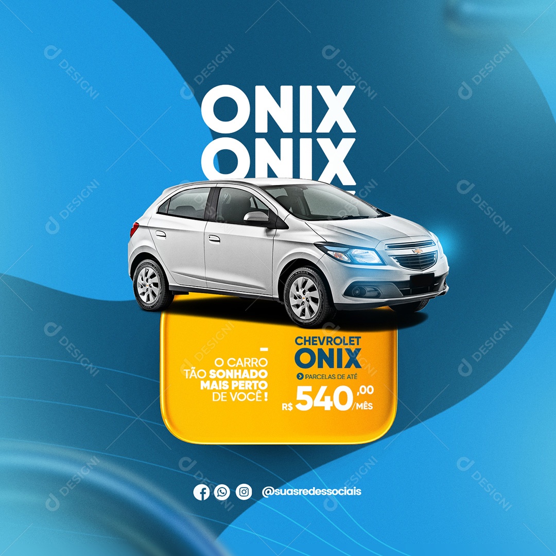 Social Media Concessionárias Carro Onix PSD Editável