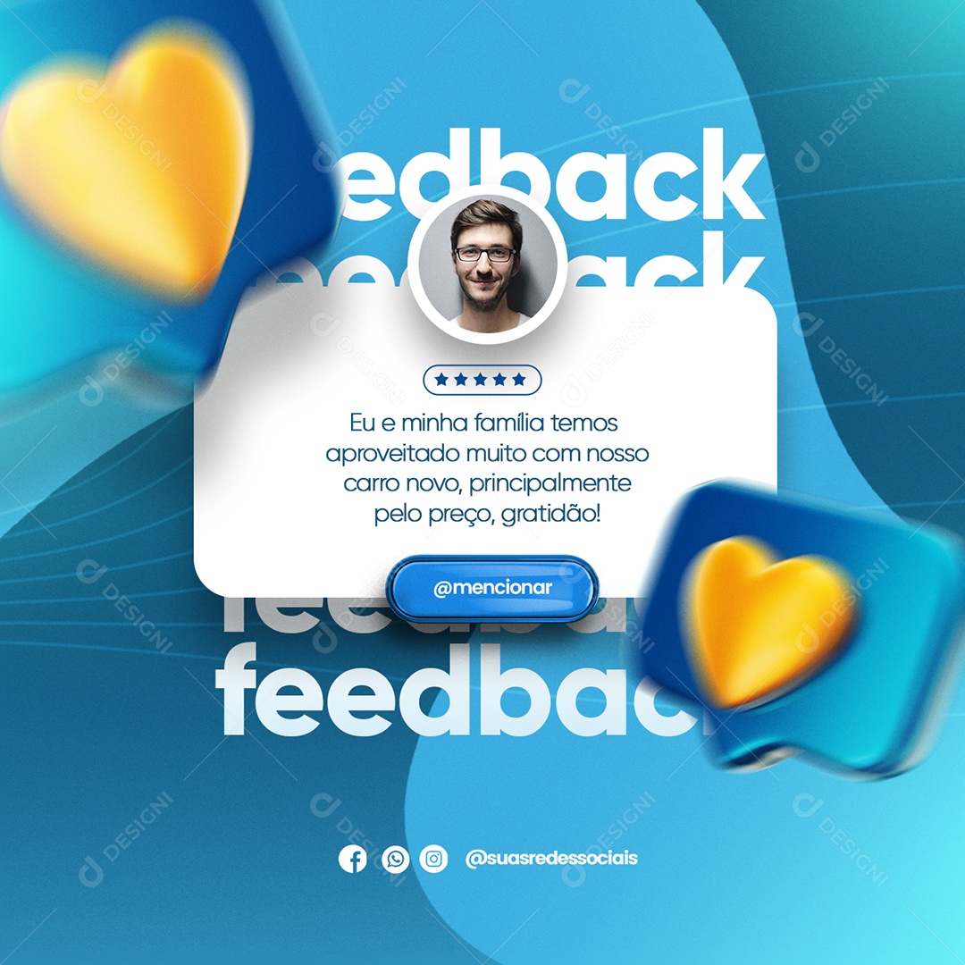 Social Media Concessionárias FeedBack PSD Editável