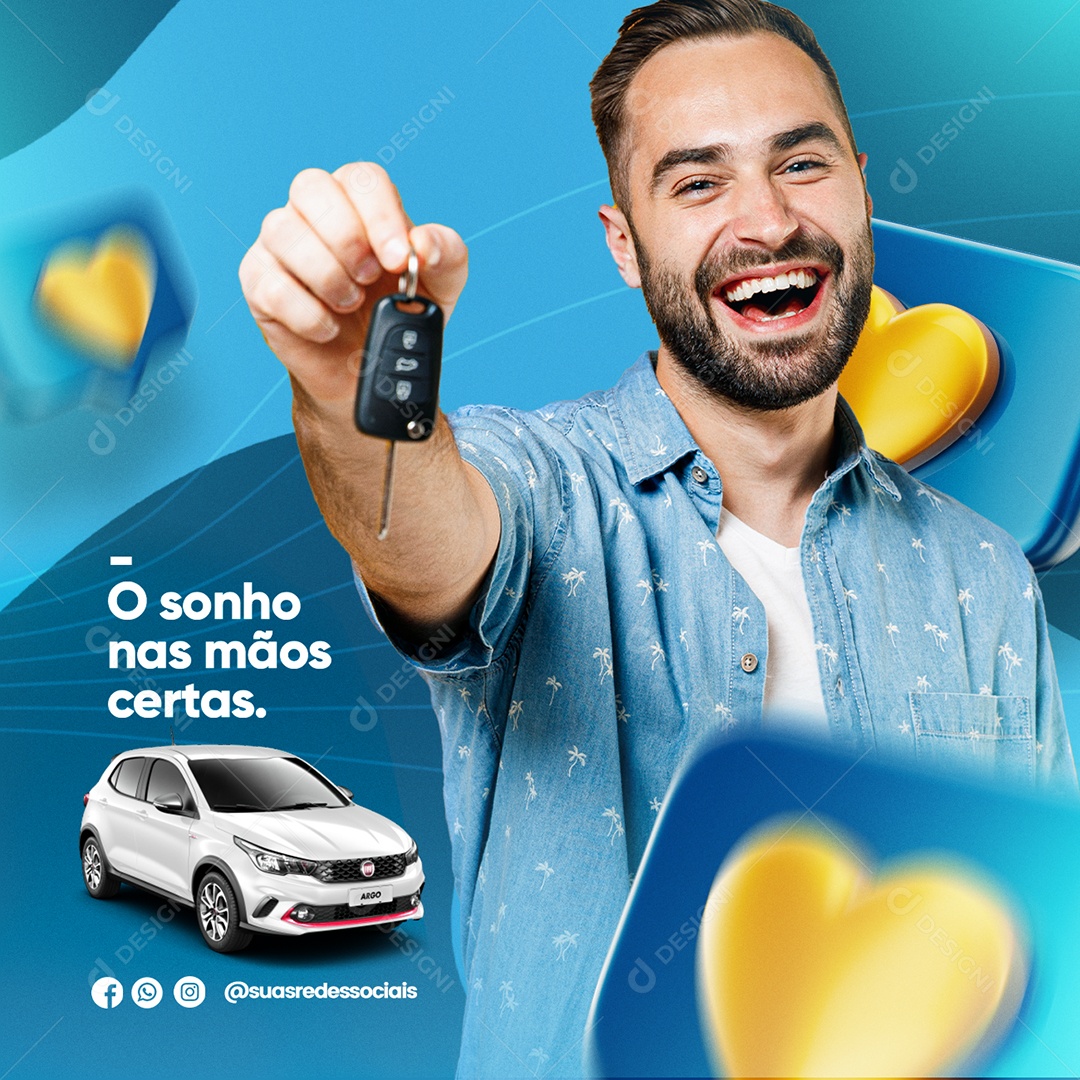 Social Media Concessionárias O Sonho Nas Mãos PSD Editável