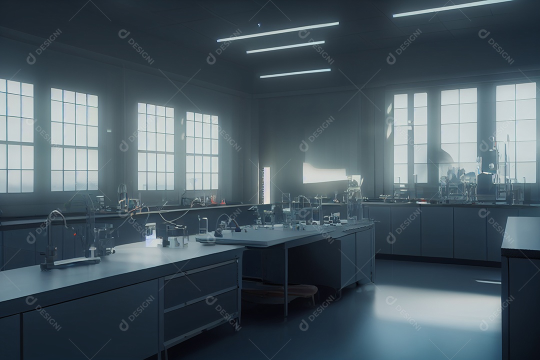 Sala de laboratório de ciências renderização 3d