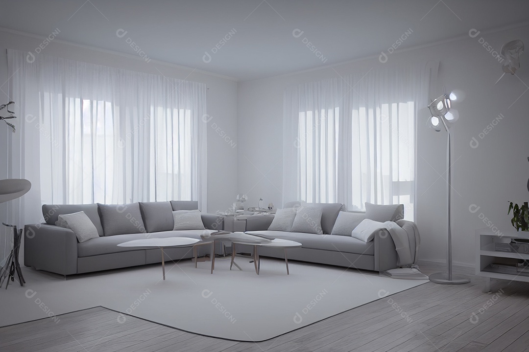 Sala de estar assistindo TV 3D renderização