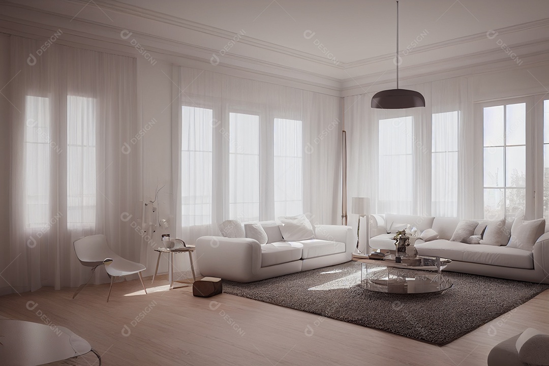 Sala de estar assistindo TV 3D renderização