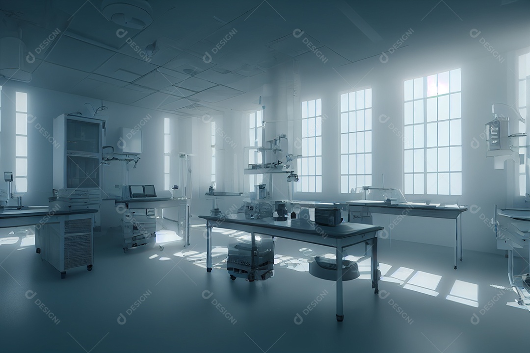Sala de laboratório de ciências renderização 3d