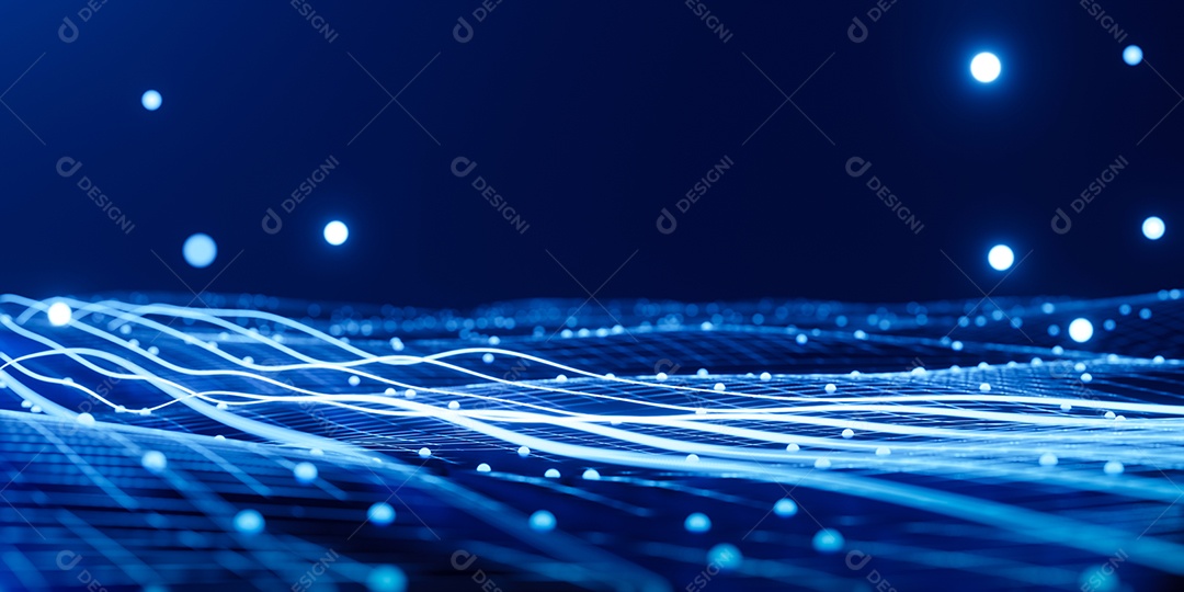 Renderização 3D Fundo escuro neon