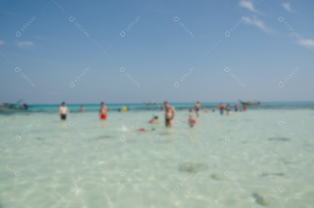 Borre o fundo abstrato da praia tropical do verão. Copiar espaço