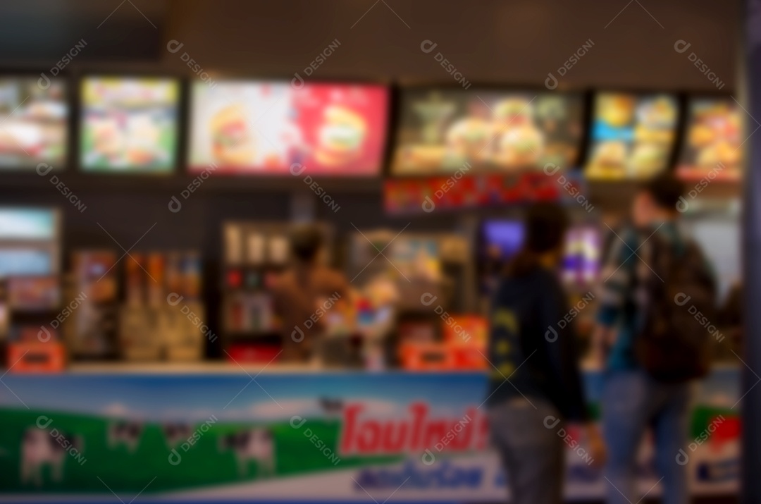 restaurantes de fast food de fundo de imagem borrada.