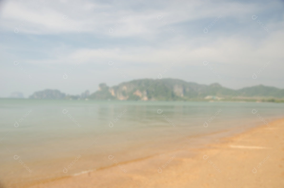 Blur abstract background of summer tropical beach. The can be used for display
