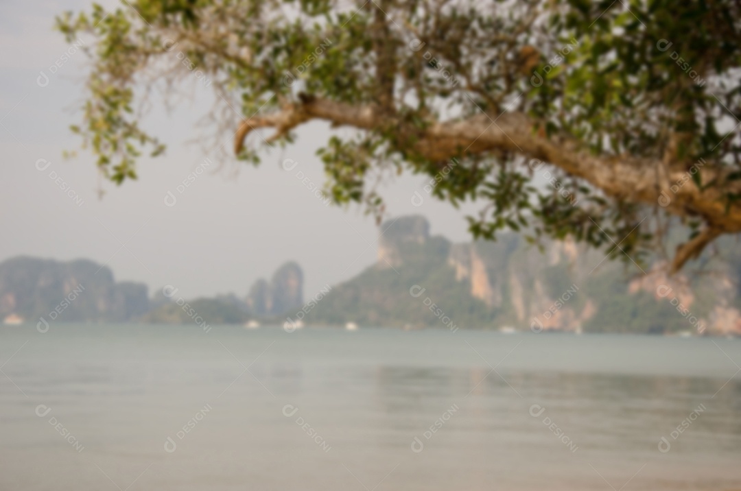 Blur abstract background of summer tropical beach. The can be used for display